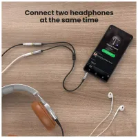 Кабель мультимедийный 3.5mm M to 2x3.5mm F 0.2m AV123 black Ugreen (10532) - Изображение 4