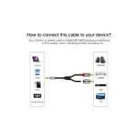 Кабель мультимедійний 3.5mm M to 2xRCA M 2.0m AV116 black Ugreen (10584) - 4