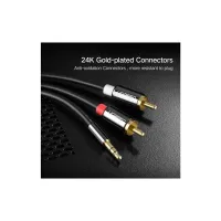Кабель мультимедійний 3.5mm M to 2xRCA M 2.0m AV116 black Ugreen (10584) - 5