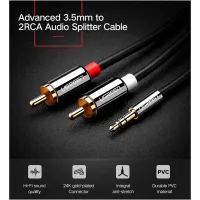 Кабель мультимедійний 3.5mm M to 2xRCA M 3.0m AV116 black Ugreen (10590) - 4