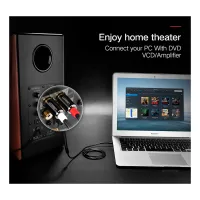 Кабель мультимедійний 3.5mm M to 2xRCA M 3.0m AV116 black Ugreen (10590) - 9