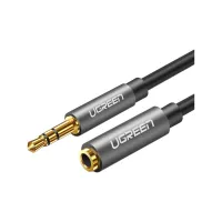 Кабель мультимедийный 3.5mm M to 3.5mm F 1.0m AV118 gray Ugreen (10592) - Изображение 1