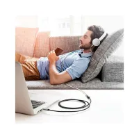 Кабель мультимедійний 3.5mm M to 3.5mm F 1.5m AV118 gray Ugreen (10593) - 12