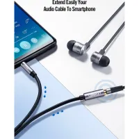 Кабель мультимедійний 3.5mm M to 3.5mm F 1.5m AV118 gray Ugreen (10593) - 5