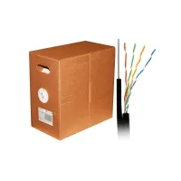 Кабель мережевий Atcom UTP 305м cat.5e Standart CCA, для внешней прокладки с тросом (10700) - 2