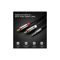 Кабель мультимедійний 3.5mm M to 2xRCA M 1.0m AV116 black Ugreen (10749) - Зображення 2