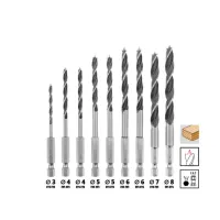 Набір свердл Einhell по дереву 10шт, 3-8мм, кейс (108733) - 4