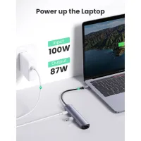 Концентратор Ugreen USB3.0 Type-C to HDMI 4K30Hz/USB 3.0x2/RJ45/PD CM418 (10919) - 5