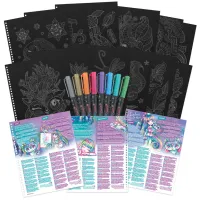 Набір для творчості Nebulous Stars Розмальовка Айседора чорні аркуші (11136) - 2