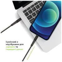 Дата кабель USB-C to Lightning 1.2m CBFLEXTL1 18W black Intaleo (1283126542459) - 4