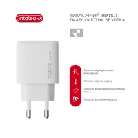 Зарядний пристрій Intaleo 65W GAN 2USB-C PD+USB-A QC 3.0 white (1283126559525) - 4