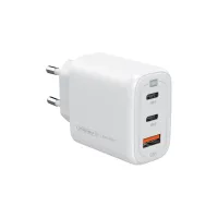 Зарядний пристрій Intaleo 65W GAN 2USB-C PD+USB-A QC 3.0 white (1283126559525) - 1