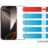 Скло захисне ACCLAB Full Glue Apple iPhone 16 Pro Max Black (1283126593284) - 3