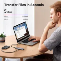 Концентратор Ugreen USB-C to 2xUSB 3.0 + 2xUSB-C CM473 gray (15395) - Изображение 5