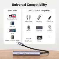 Концентратор Ugreen USB-C to 2xUSB 3.0 + 2xUSB-C CM473 gray (15395) - Изображение 7