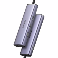 Концентратор Ugreen USB-C 6-in-1 3xUSB 3.0 + HDMI 4K@30Hz + RJ45 1000Mbps + PD silver (15598) - Image 2