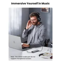 Концентратор Ugreen USB3.1 Type-C to HDMI/VGA/USB 3.0х3/RJ45/SD/TF/PD/35мм TRRS 100W 10-in-1 (15601) - 6