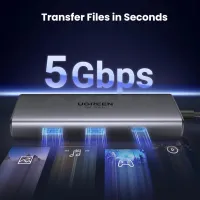 Концентратор Ugreen USB3.1 Type-C to HDMIx2 4K60Hz (8k30Hz)/USB3.0x2/Type-C/PD 100W CM498 (15852) - 7