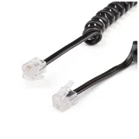 Кабель телефонний Atcom телефонный спиральный 2м RJ9 (17373) - 2