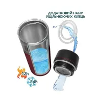 Термокружка Tavialo + 2 ущільнювальних кільця 420 мл Бордовий (190420103) - 2