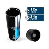 Термокружка Tavialo матовий чорний колір + 2 ущільнювальних кільця 460 мл (190460101) - 2