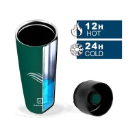 Термокружка Tavialo матовий зелений колір + 2 ущільнювальних кільця 460 мл (190460108) - 2