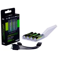 Акумулятор Verico AA USB Type-C 1700mAh 1.5V Li-ion * 4 (LoopEnergy) (1UDBT-A1WEAC-NN) - 3
