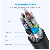 Дата кабель USB-C 3.1 to Micro USB 3.0 1.0m 3A US312 black Ugreen (20103) - 10