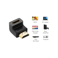 Перехідник HDMI M to HDMI F 90° corner Down HD112 black Ugreen (20109) - 3
