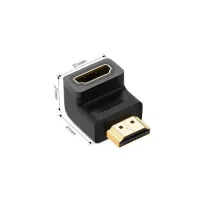 Перехідник HDMI M to HDMI F 90° corner Down HD112 black Ugreen (20109) - 4