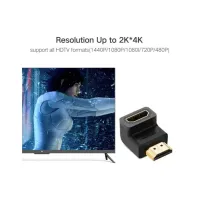 Перехідник HDMI M to HDMI F 90° corner Down HD112 black Ugreen (20109) - 5