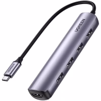 Концентратор Ugreen USB-C to 4xUSB 3.0 + HDMI CM417 gray (20197) - Image 2