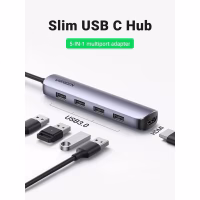 Концентратор Ugreen USB-C to 4xUSB 3.0 + HDMI CM417 gray (20197) - Image 3