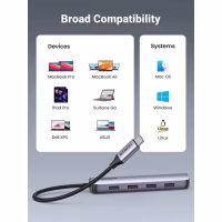 Концентратор Ugreen USB-C to 4xUSB 3.0 + HDMI CM417 gray (20197) - Image 7
