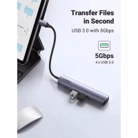 Концентратор Ugreen USB-C to 4xUSB 3.0 + HDMI CM417 gray (20197) - Image 8