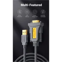 Кабель для передачі даних USB to COM M 1.5m DB9 RS-232 CR104 black Ugreen (20211) - Зображення 5
