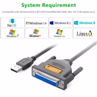 Кабель для принтера USB 2.0 to DB25 2.0m US167 black Ugreen (20224) - Image 12