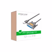 Кабель для принтера USB 2.0 to DB25 2.0m US167 black Ugreen (20224) - Image 3