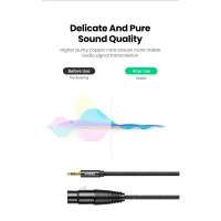 Кабель мультимедійний 3.5mm M to XLR F 2.0m AV182 black Ugreen (20244) - Зображення 4