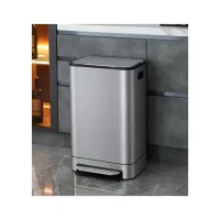 Контейнер для сміття JAH Soft Close З педаллю З внутрішнім відром Срібний металік 30 л (20264) - Зображення 2