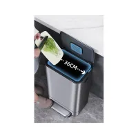 Контейнер для сміття JAH Soft Close З педаллю З внутрішнім відром Срібний металік 30 л (20264) - Зображення 3