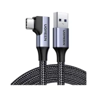 Дата кабель USB 3.0 AM to USB-C 1.0m 60W US385 90° Black Ugreen (20299) - 1