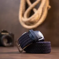 Ремінь Vintage Текстильний чоловічий Темно-синій (20526) - Изображение 8