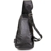 Сумка Vintage Крос боді з емблемою зі шкірозамінника Чорна (20568) - Зображення 2