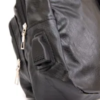 Сумка Vintage Крос боді з емблемою зі шкірозамінника Чорна (20568) - Зображення 3