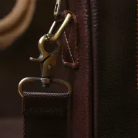 Сумка Vintage Мужская кожаная Коричневая (20679) - Изображение 11