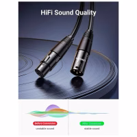 Кабель мультимедийный XLR M to XLR F 5.0m AV130 black Ugreen (20712) - Image 3