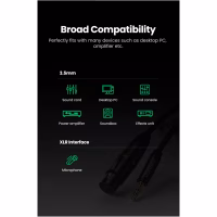 Кабель мультимедійний 3.5mm M to XLR F 1.0m AV182 black Ugreen (20763) - Image 8