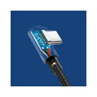 Дата кабель USB 2.0 AM to USB-C 0.5m 3A 90° corner US176 black Ugreen (20855) - 3
