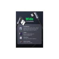 Дата кабель USB 2.0 AM to Type-C 1.0m US176 Both Angled 3A (Black) Ugreen (20856) - 8